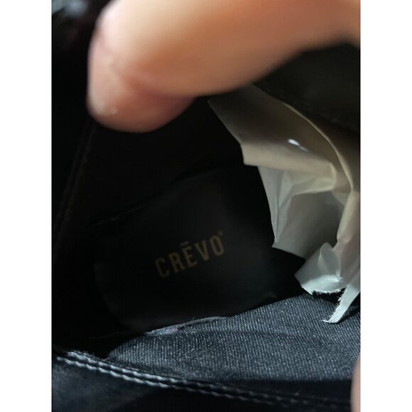 Crevo Black Leather Ankle Boots With Tassels & Zipper Closure size 9 - Picture 7 of 7